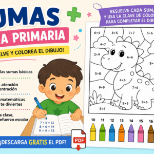 pdf actividades sumas para colorear